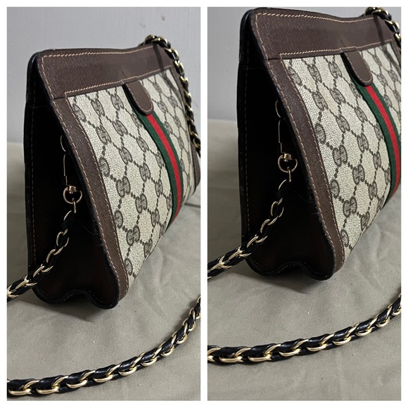 Authentic Gucci GG Sherry Monogram Mini Clutch On Chain - Picture 10 of 12